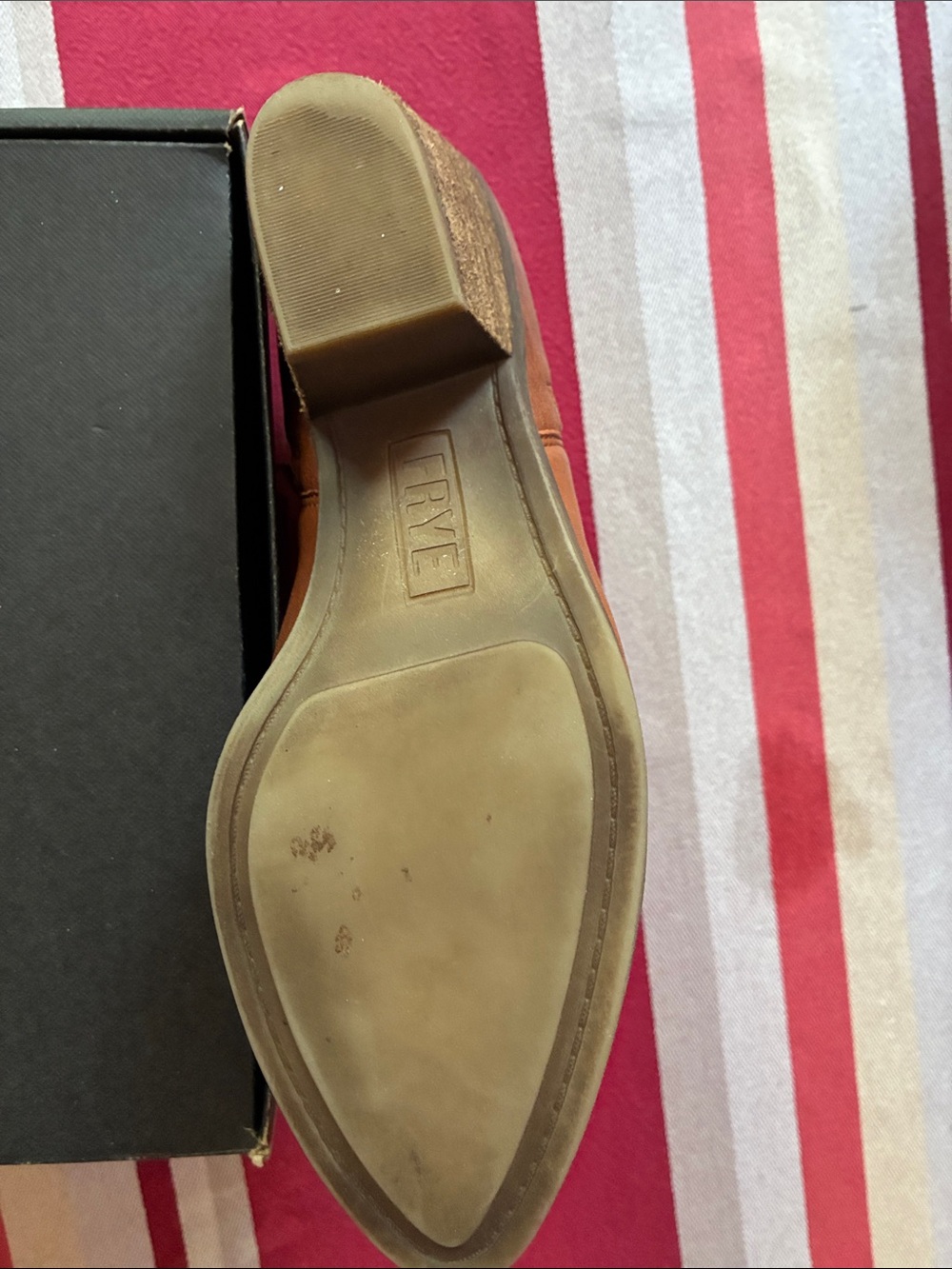 FRYE Judith Zip Bootie - Cognac - Size 8M - Picture 13 of 14